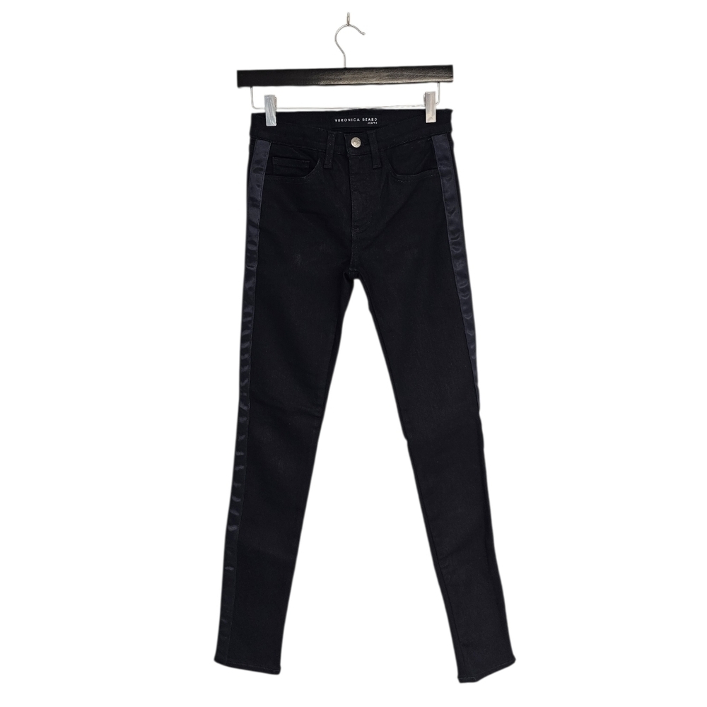 Veronica Beard Kate Skinny High Rise Dark Blue Jeans With Stripe 25 Preowned